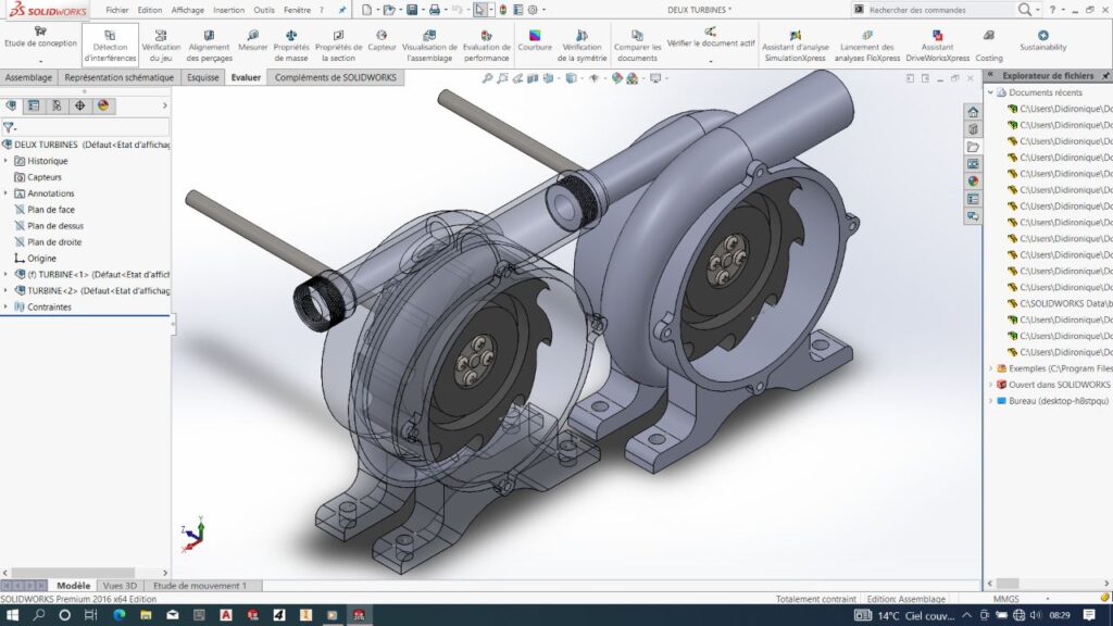 screen shoot of two impellers with  Solidworks